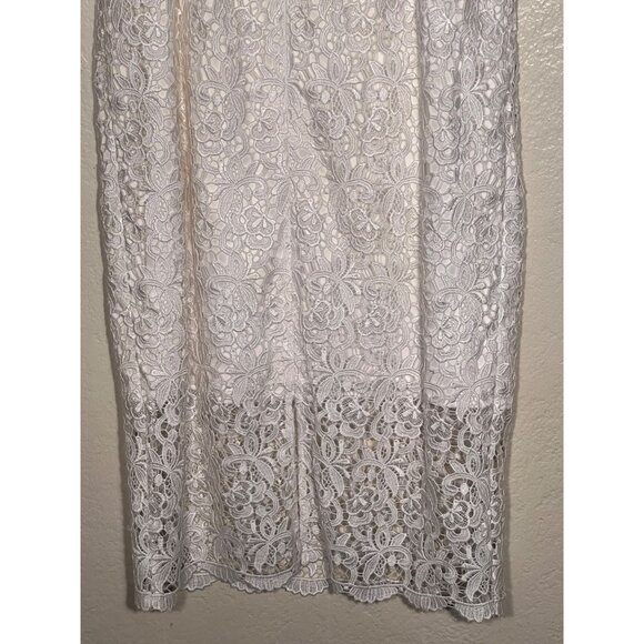 NWT White House Black Market 8 White Lace Slip Dress Wedding Fairy Festival $180 - Picture 7 of 16